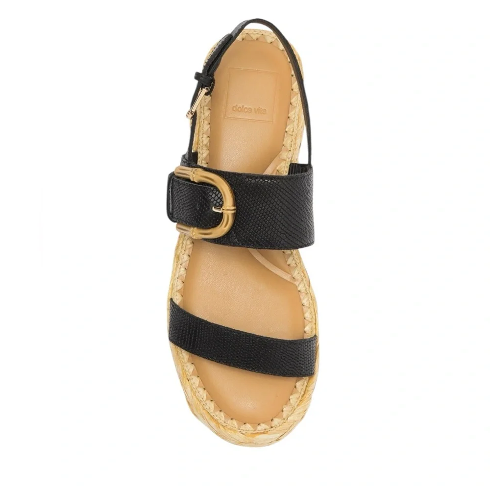 NWT Dolce Vita Chera Women's Black Slingback Sandals Size 9 Wedge‎ Platform